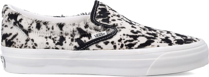 Vans Lx Classic Slip-on 98 Black And White Pony Hair Sneakers