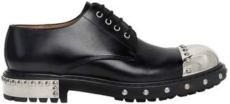 Alexander McQueen Metal Toe Leather Derby Lace-Up Shoes