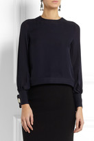 Thumbnail for your product : Oscar de la Renta Stitch-trimmed silk blouse