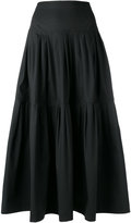 Thumbnail for your product : RED Valentino pleat details A-line skirt - women - Cotton/Spandex/Elastane - 40