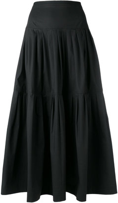 RED Valentino pleat details A-line skirt - women - Cotton/Spandex/Elastane - 40