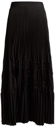 Givenchy Pleated Satin Midi Skirt - Womens - Black