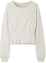 Thumbnail for your product : Current/Elliott The Pintucked Frayed French Cotton-terry Sweatshirt