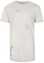 Thumbnail for your product : Topman Stone Ripped Longline T-Shirt