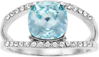 Brilliance+ Brilliance Azure Silver Tone Ring with Swarovski Crystal