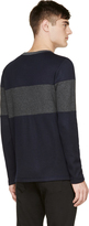 Thumbnail for your product : A.P.C. Navy Knit Stripe Alan Sweater