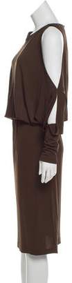 Michael Kors Cold-Shoulder Belted Dress w/ Tags Brown Cold-Shoulder Belted Dress w/ Tags