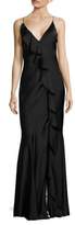 Thumbnail for your product : Aidan Mattox Ruffled V-Neck Gown