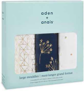 Aden Anais aden + anais Classic Swaddle 3-Pack Metallic Gold Deco