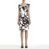 Thumbnail for your product : Jones New York Black and White Sheath Dress with Square Neck