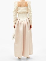 Thumbnail for your product : MARTA FERRI Contrast-waistband Cloqué-satin Maxi Skirt - Light Pink