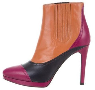 Jean-Michel Cazabat for Sophie Theallet Leather Colorblock Ankle Boots