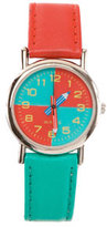 Thumbnail for your product : American Apparel Vintage Red/Green Pencil Hand Leather Band Watch