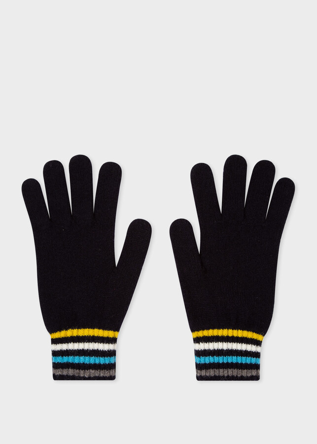 aanraken Kabelbaan Ontslag Paul Smith Women's Navy Wool Gloves With Striped Cuffs - ShopStyle