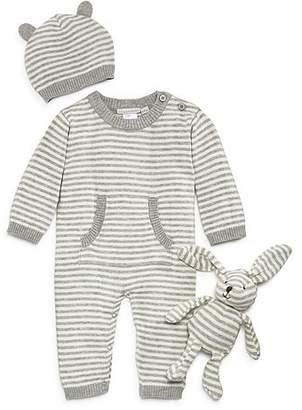 Elegant Baby Unisex Striped Coverall, Hat & Bunny Gift Set, Baby - 100% Exclusive