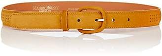 MAISON BOINET Women's Dot-Perforated Leather Belt - Yellow