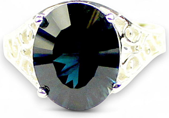 Etsy Concave Cut London Blue Topaz 925 Sterling Silver Ladies Ring Sr057