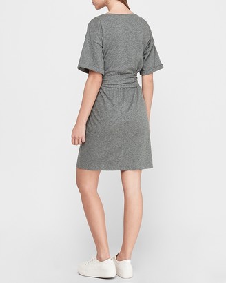 Express Rolled Sleeve Wrap Dress