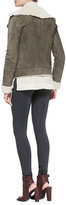 Thumbnail for your product : Vince Shearling Fur-Lined Suede Zip Jacket