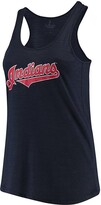 Thumbnail for your product : Unbranded Women's Soft as a Grape Navy Cleveland Indians Plus Size Swing for the Fences Primary Logo Racerback Tank Top