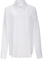 Thumbnail for your product : Equipment Solid Crepe de Chine Brett Shirt With Daisy Lace Collar