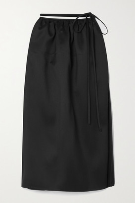 Magda Butrym Wool And Silk-blend Wrap Skirt - Black