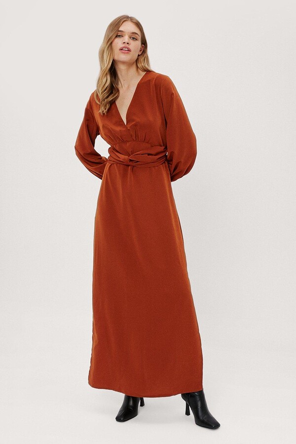 rust colored maxi dress