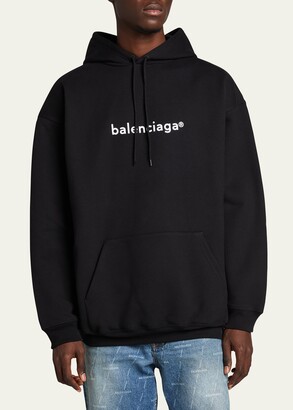 Balenciaga Logo Typographic Distressed Oversized Hoodie
