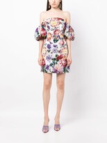 Thumbnail for your product : Marchesa Notte Floral-Embroidered Off-Shoulder Minidress