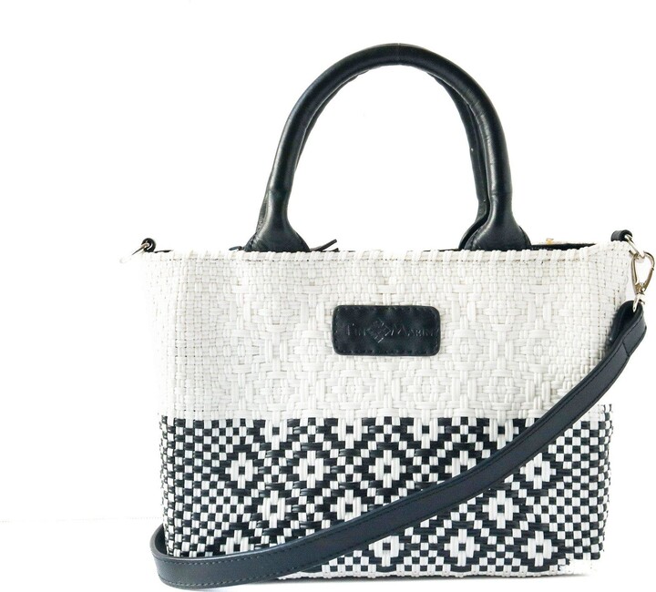 Tin Marin Small Woven Crossbody Bag with Leather