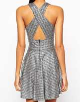 Thumbnail for your product : Zack John Plunge Neck Skater Dress With Cross Back