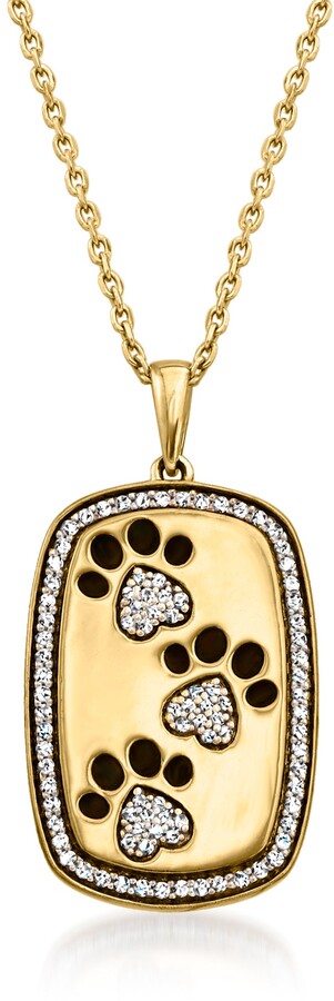 Black Crystal Dog Doggy Puppy Bear Animal Pet Paw Pendant Necklace Girl Jewelry 