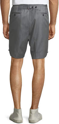 Thom Browne Men's Striped Wool Back-Strap Shorts