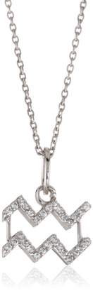 KC Designs Zodiac Diamond 14k Gold Aquarius Pendant Necklace, 16"