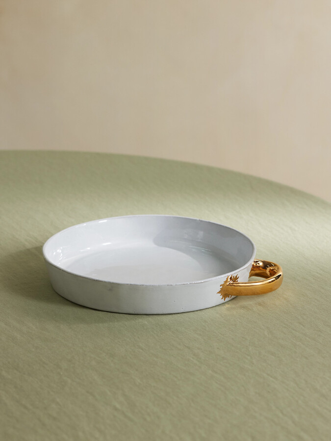 Astier De Villatte - + Sacai Gold-plated Ceramic Platter - White