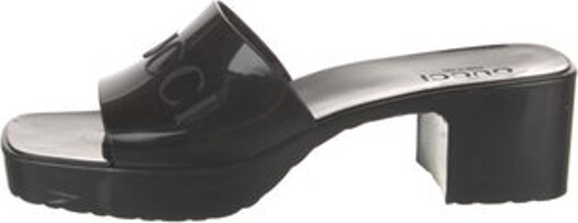 Gucci Rubber Slides Black Platform Includes Box & Dust Bag