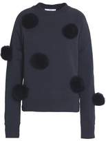 Tibi Pompom-Embellished Cotton-Terry Sweatshirt
