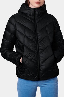 Bernardo Glossy Nylon Hooded Puffer Jacket