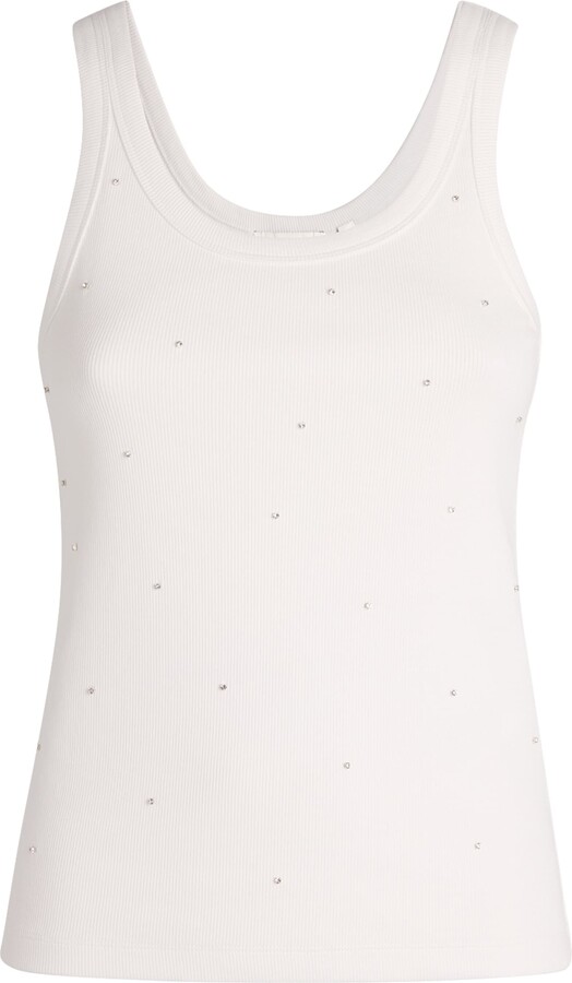 Sandro Stretch-Cotton Diamanté Tank Top