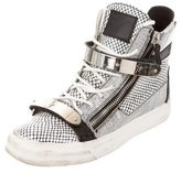 Thumbnail for your product : Giuseppe Zanotti Printed Leather High-Top Sneakers