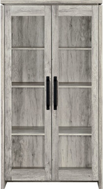 Latitude Run Coastal Style Grey Driftwood 2-door Engineered Wood Tall Cabinet With 12 Shelves For Living Space Storage In Room Solutions