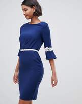 Thumbnail for your product : Paper Dolls sleeve lace detail pleat dress with belt