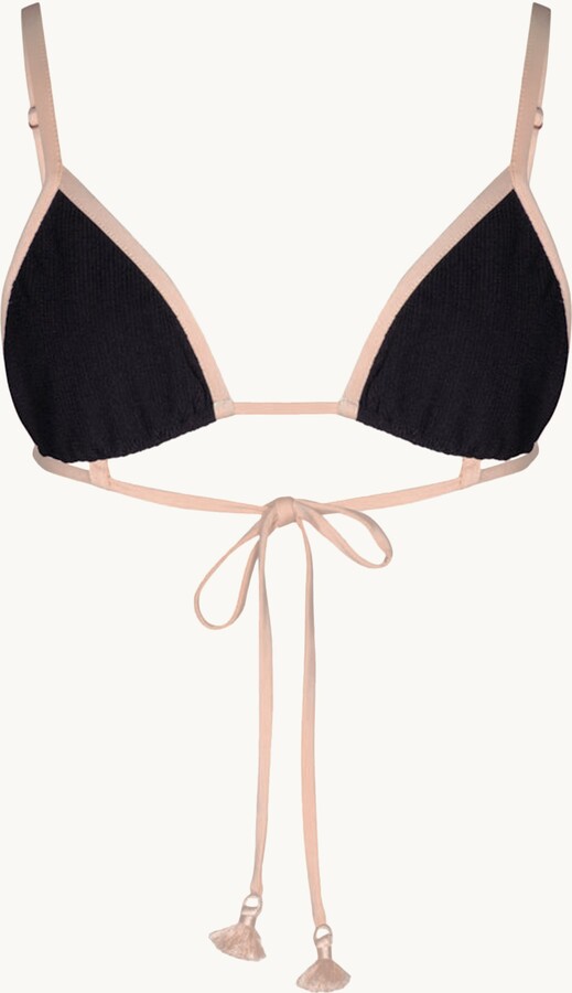 Johanna Ortiz Playa Del Rio Bikini Top Black / Nude Xs