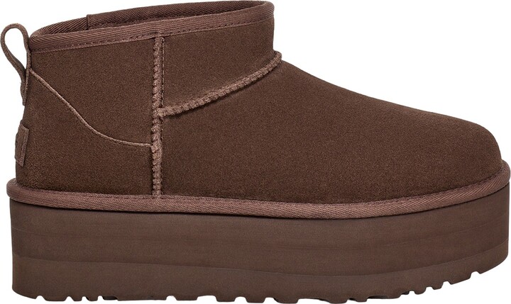 UGG Women's Classic Ultra Mini Platform Boots, Size 7, Chestnut