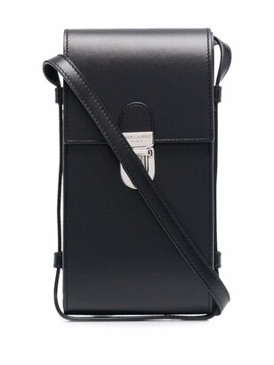 Saint Laurent Tuc Patent Leather Phone Pouch in Black for Men Mens Bags Pouches and wristlets 