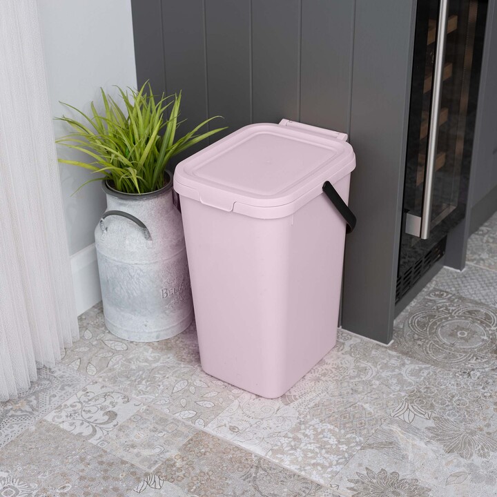 Dunelm Stackable 18L Plastic Bin Pink Dusty Pink ShopStyle Decor