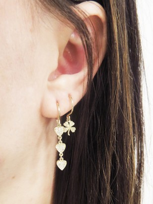 Jennifer Meyer Mini Diamond Clover Earrings - Yellow Gold