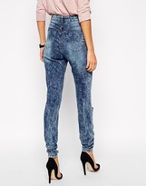 Thumbnail for your product : ASOS TALL Ridley Supersoft High Waist Ultra Skinny Jeans in Tears Mid Acid Wash with 1 Rip