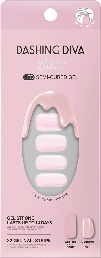 DASHING DIVA Strawberry Glaze Semi-Cured Color Gel Strips