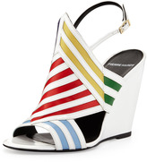 Thumbnail for your product : Pierre Hardy Multicolor Striped Wedge Sandal
